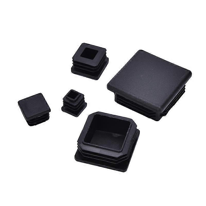 10Pcs Plastic Black Blanking End Caps Square Inserts For Tube Pipe Box Section