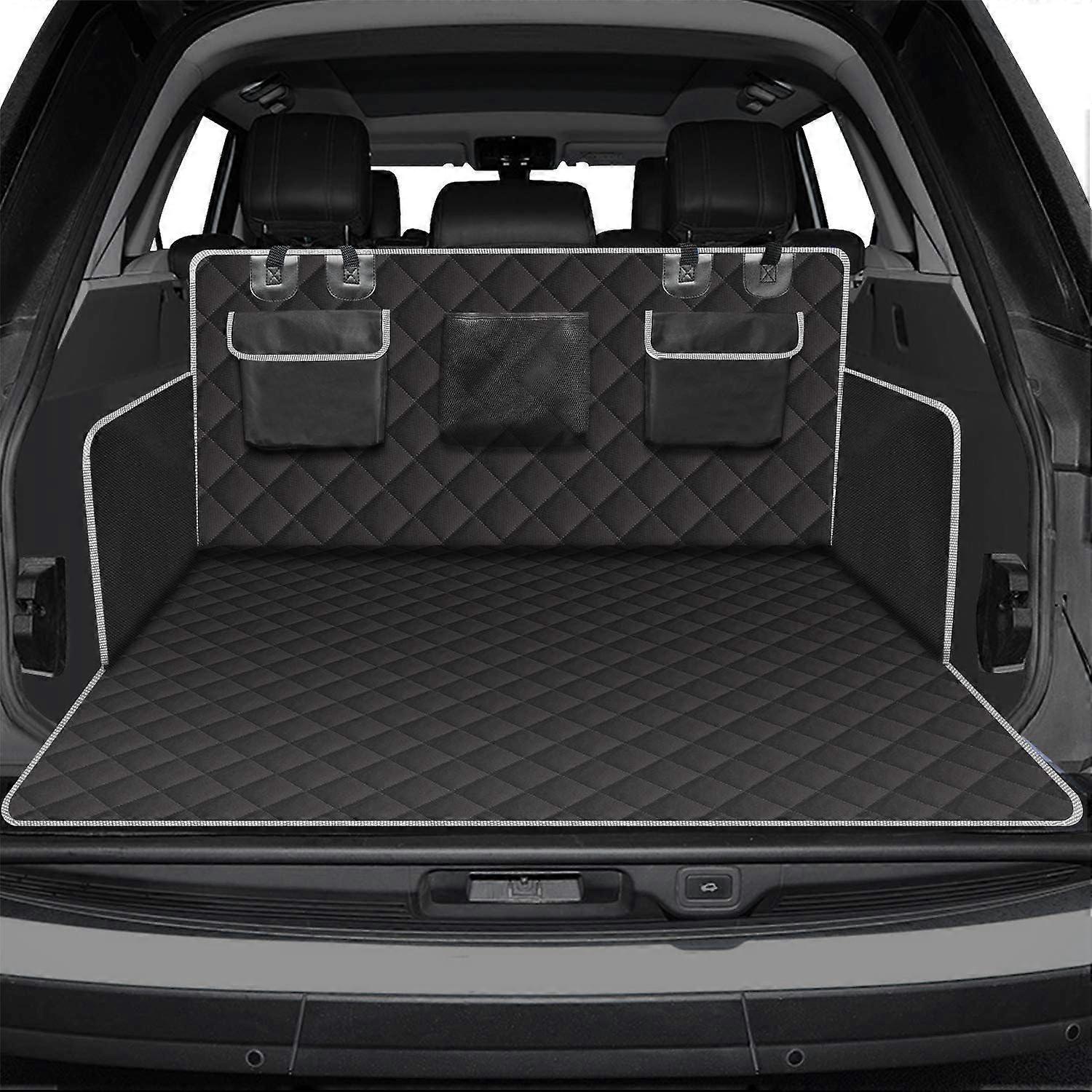 Dog Boot Protector for Volvo V90 2016-2024, 600D Waterproof Oxford Fabric, Scratch-Resistant Grey Boot Mat