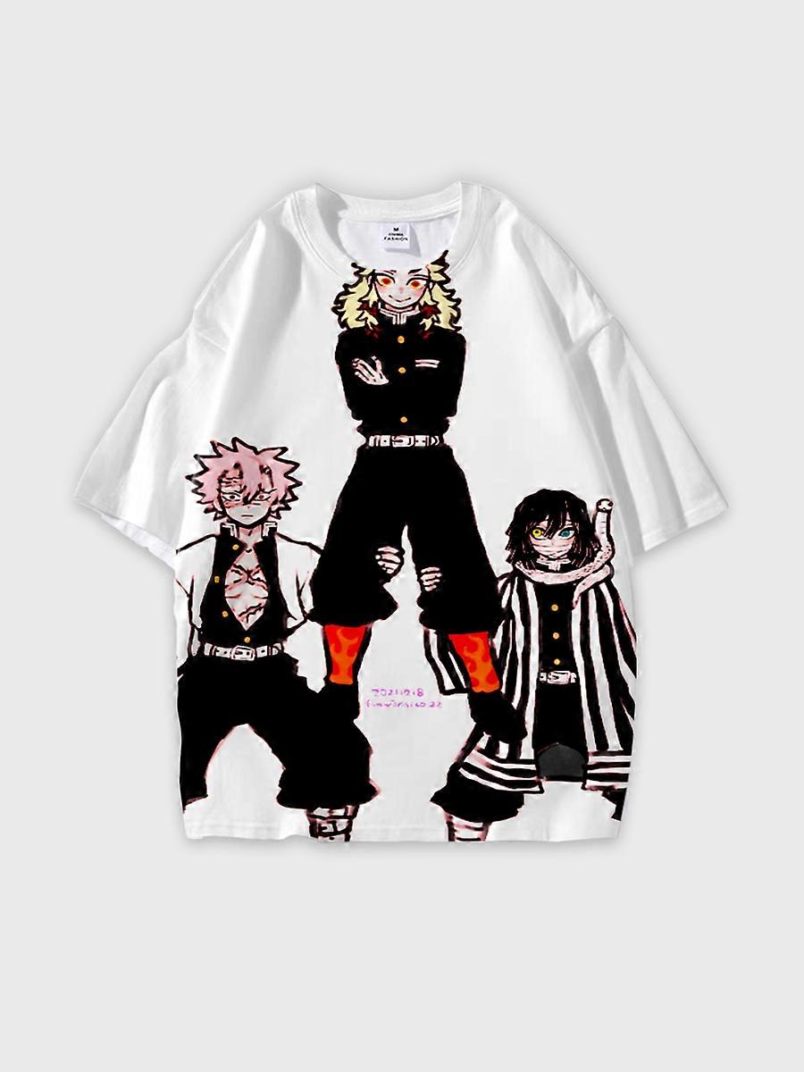 T-shirt round neck Character Pattern loose short sleeve P33