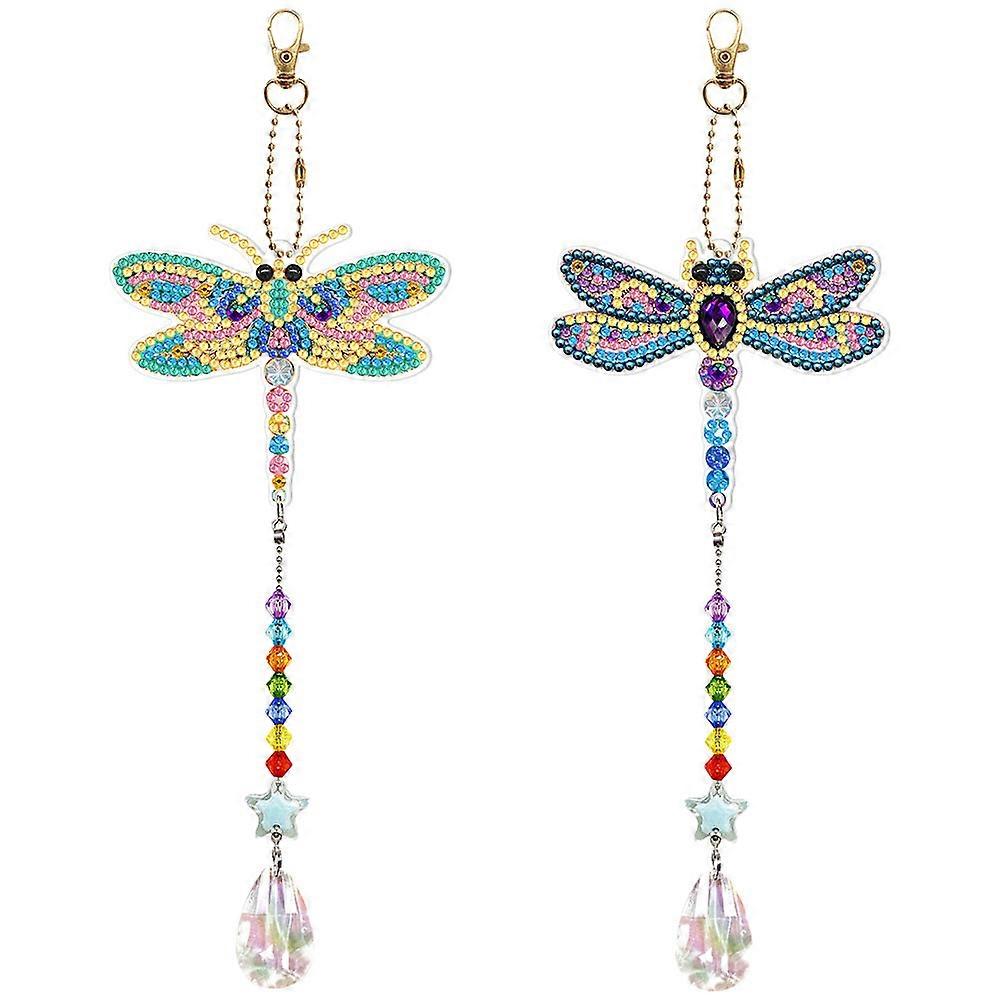 Wind Chime DIY Pendant Dragonfly Shape Assorted Color 28X10X1CM Decorative 1 Set