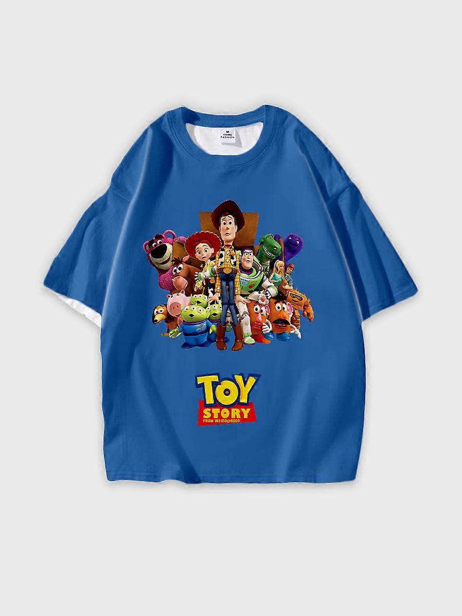 T-shirt girocollo Cartoon Pattern manica corta sciolta P2748