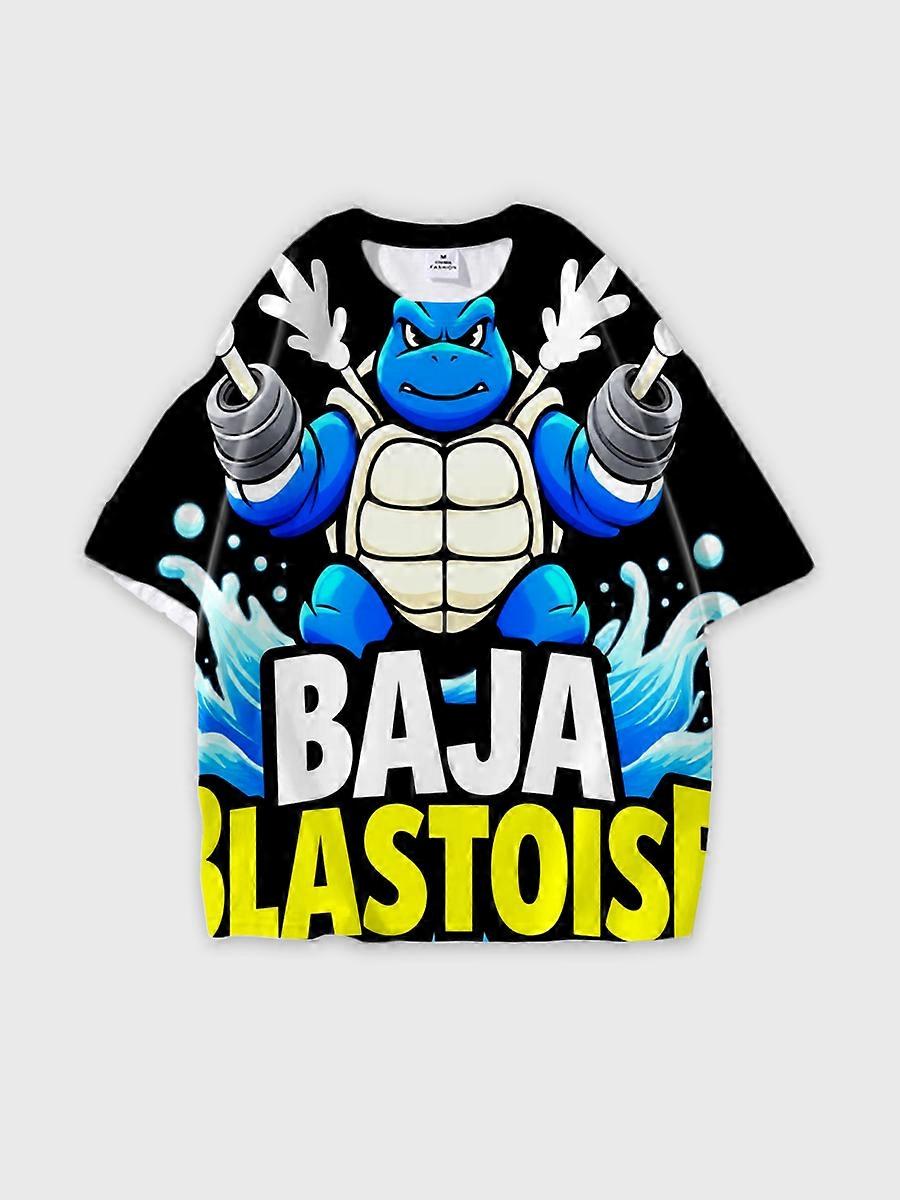 T-shirt round neck Pattern loose short sleeve N3140