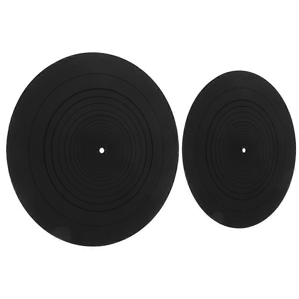 Silicone Mat Turntable 2Set For Music Listening Black Anti-static Replacement Mat