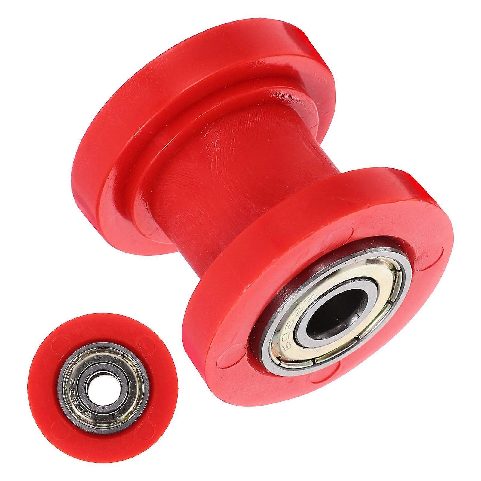 Motorcycle Chain Tensioner with Antislip Wheel for Enhanced Stability and Durability Red