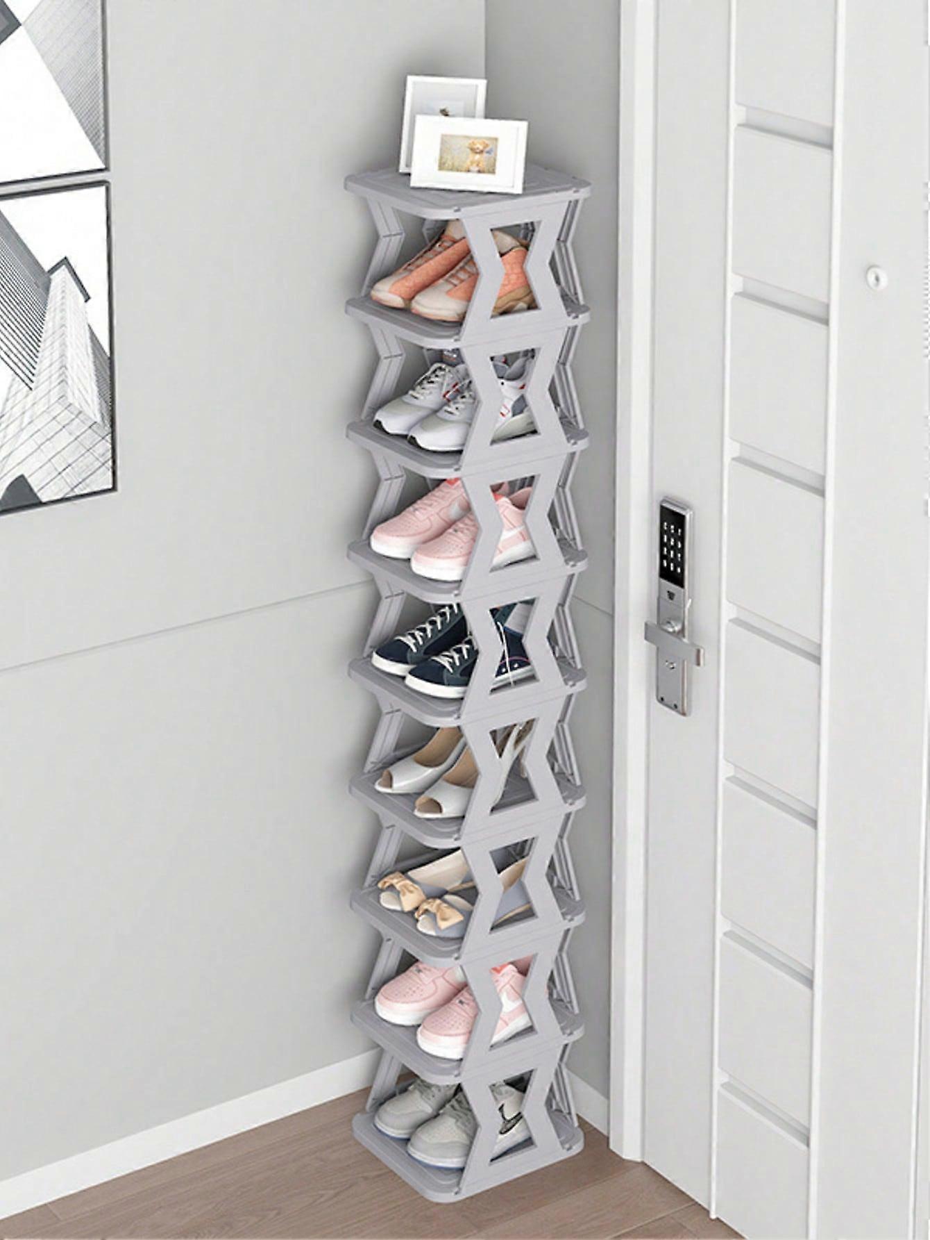 Multi Layer Foldable Shoe Rack Stackable Space Saving Storage Box for Home