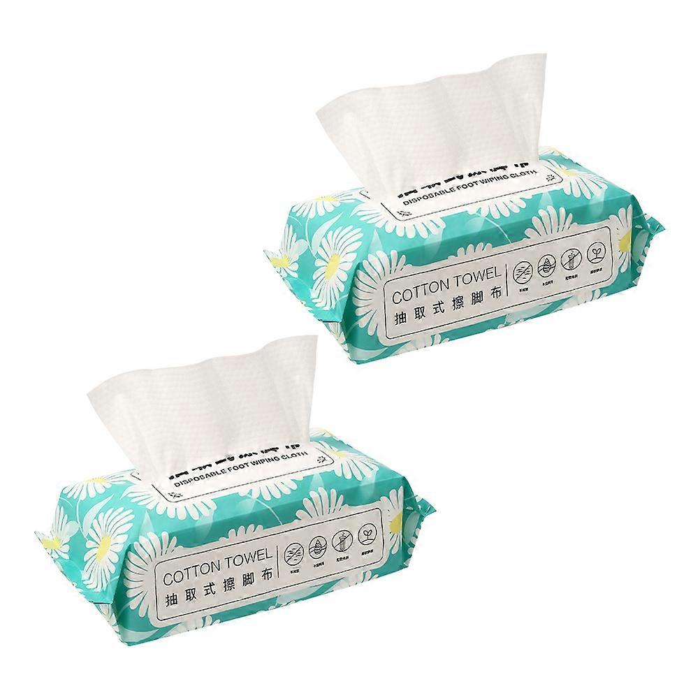 Disposable Foot Towels Multi-Function SPA Portable Water Absorbing White 20.00X20.00X0.10CM 2 Bags