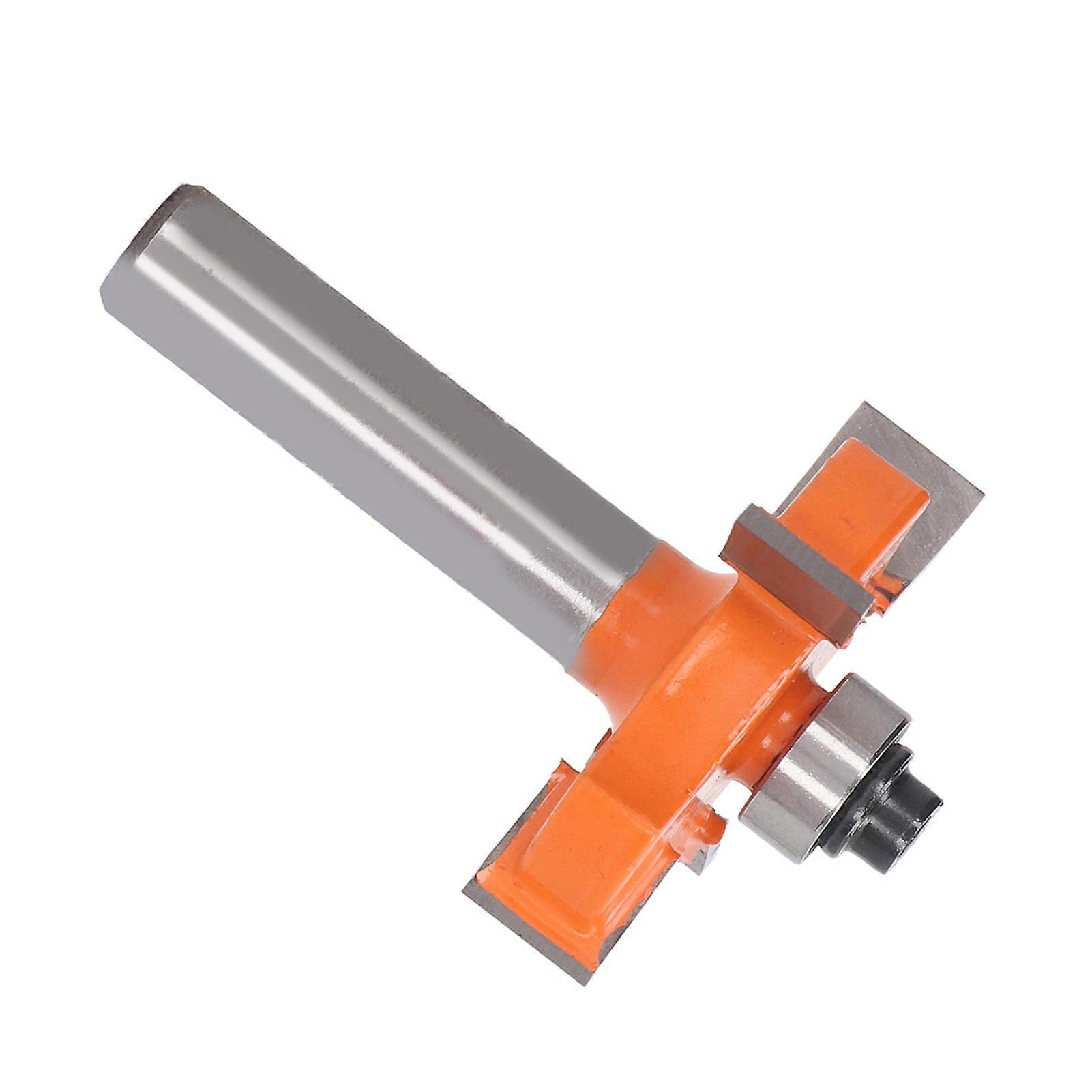 4 Wing Router Bit High Carbon Steel Anti Backlash Slot Cutter Rabbet Router Bit with 8mm Shank for Pine Wood Orange 