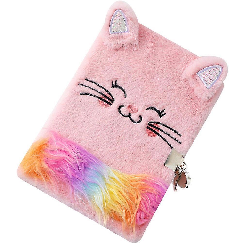 Furry Notebooks For Girls Cute Cat Plush Writing Notepad Travel Journal 1Pack