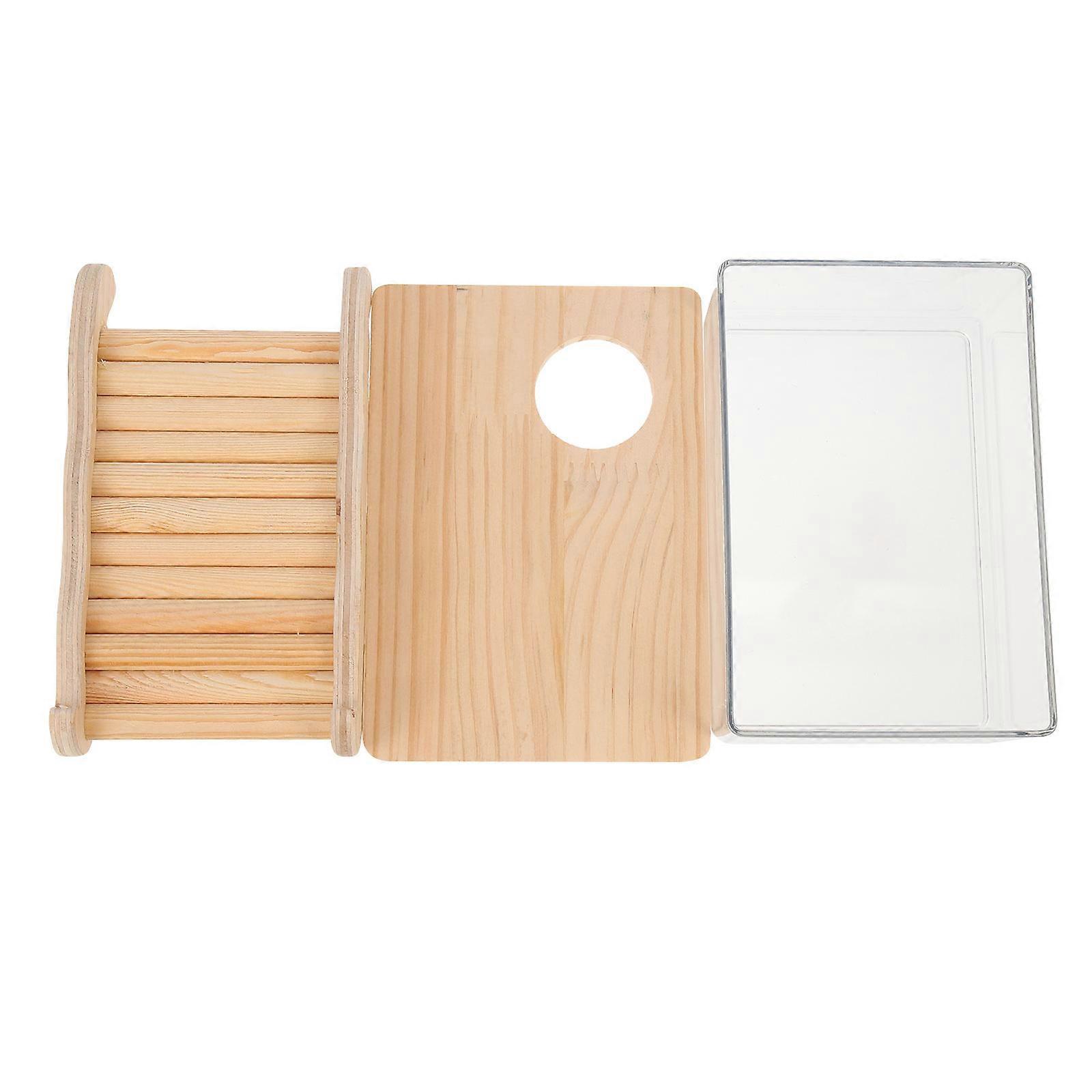 Transparent Hamster Bath Box For Small Pets With Ladder Hideout And Durable Design 1 Set