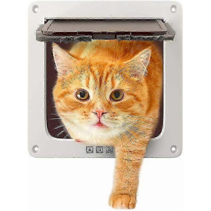 Magnetic Closure Cat Door for Small Dogs & Cats - 4-Position Adjustable Size S Pet Door for Easy Access and Comfort
