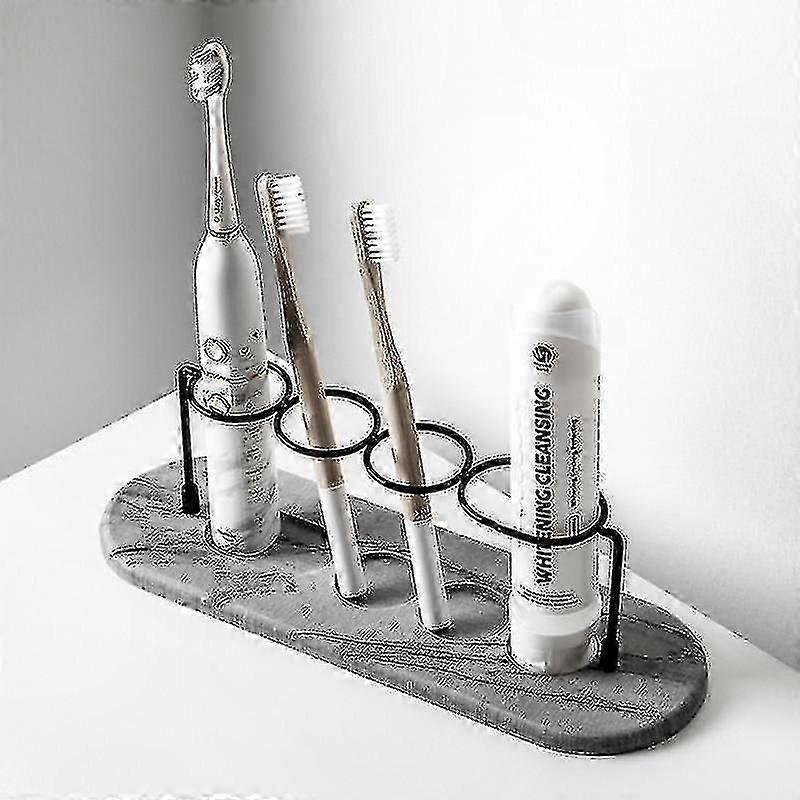 Bathroom Storage Rack for Toothbrush and Toothpaste with Cup Holder Shelf