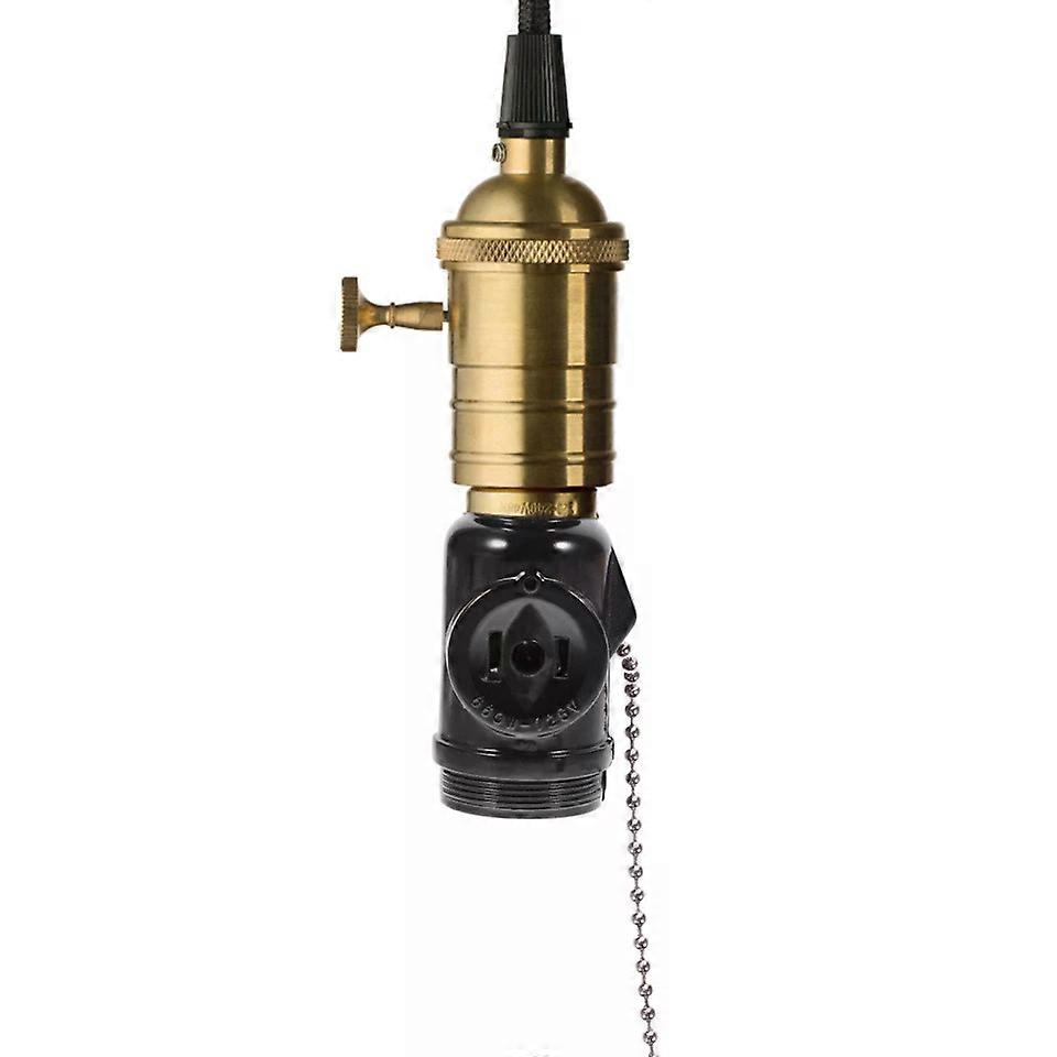 Light Bulb Adapter Screw Socket Lamp Bases, 2 Pcs with Pull Chain, E27/E26 Screw Base Converter for Home Lighting