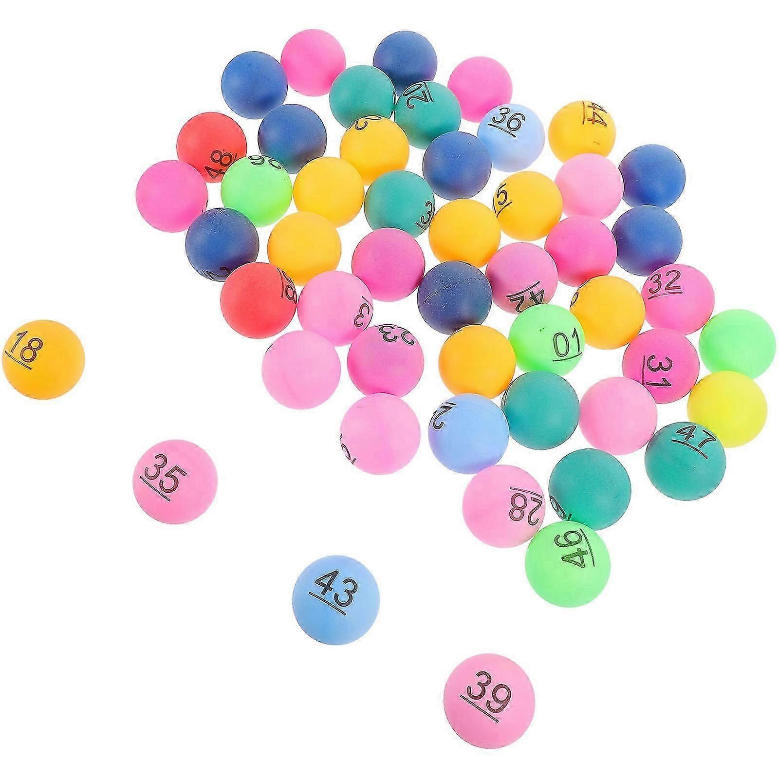 50 Small Coloured Plastic Numbered Balls for Party Games and Event Props