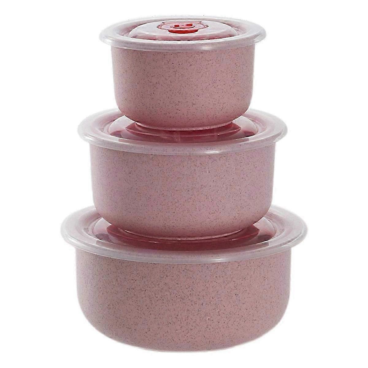 Eco-Friendly Wheat Straw Bento Box Lunch Container - Pink Salad Bowl for Healthy Meals on the Go