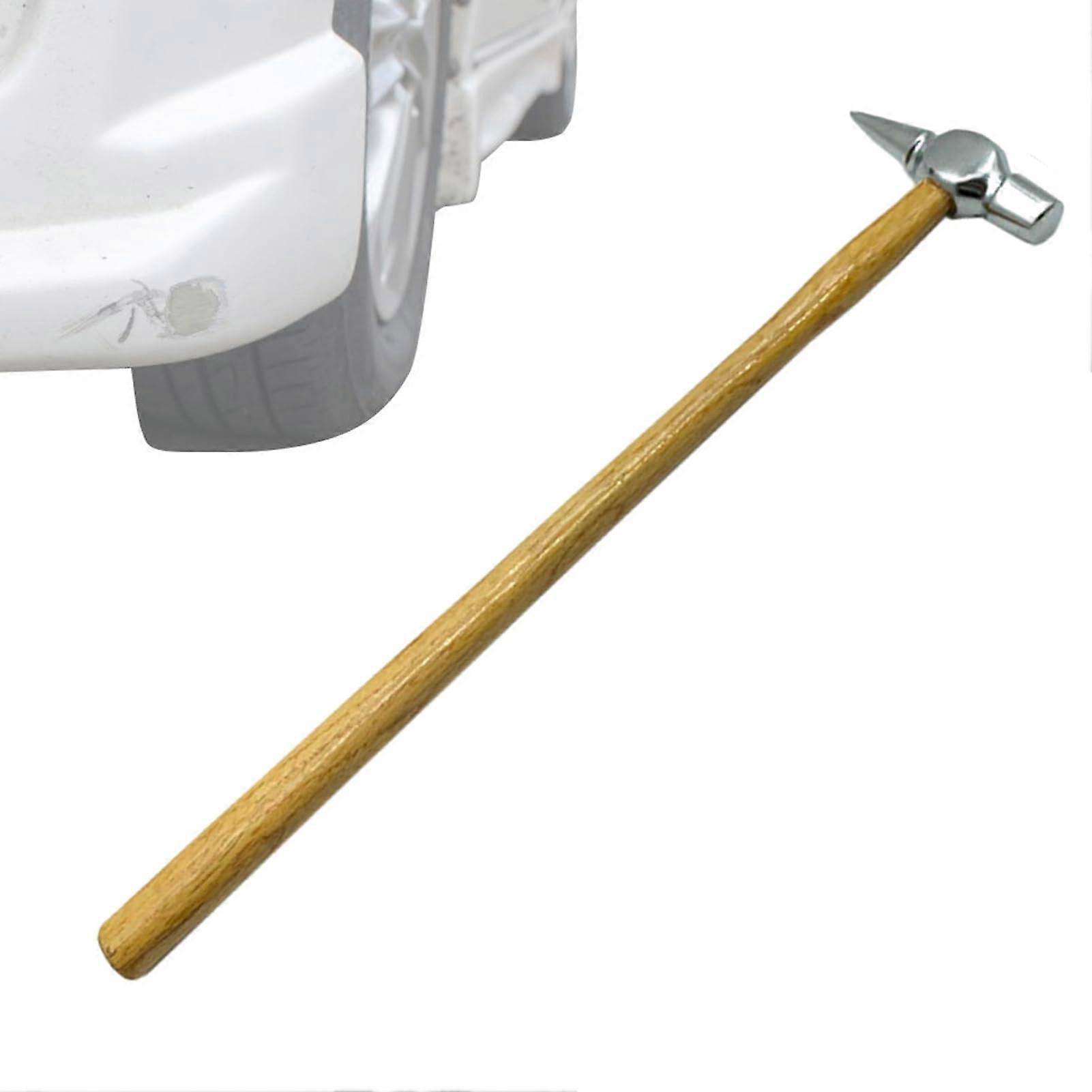 Metal dent hammer with wooden handle – reliable for car body and woodworking.