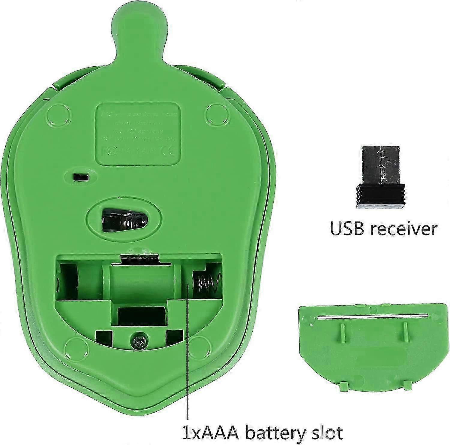 Wireless Mouse, Cute Animal Turtle Shape Wireless Computer Mouse Optical Ergonomic Mouse for Computer Laptop Laptop (Green)