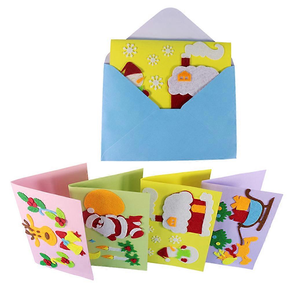 Christmas Greeting Cards Crafting Materials For Children 3Pcs DIY Kit Ideal For Classroom Activities