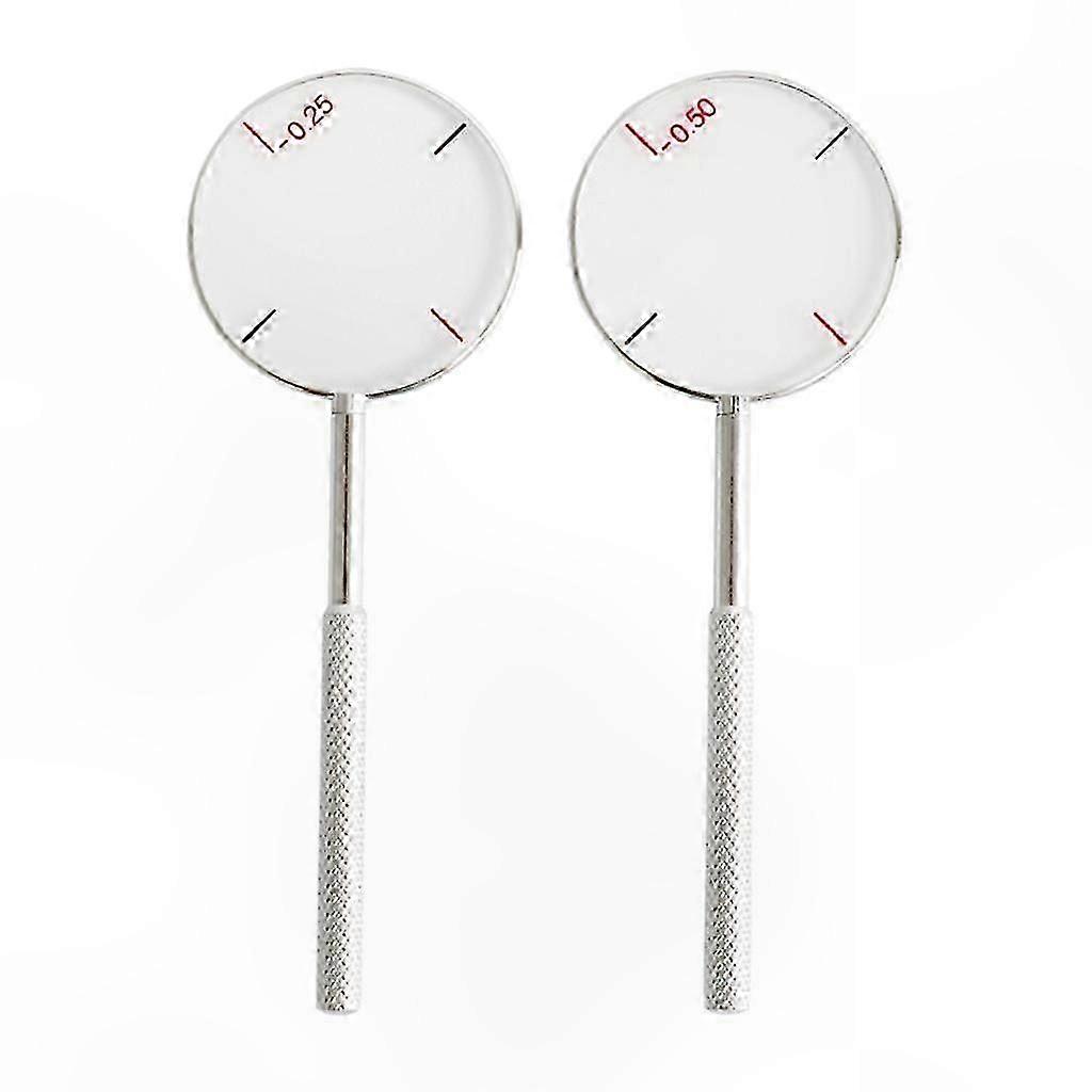 Cross Cylinder Lens Set for Optometry, 2-Piece Diopter Testing Kit with Metal Alloy & Glass Lenses