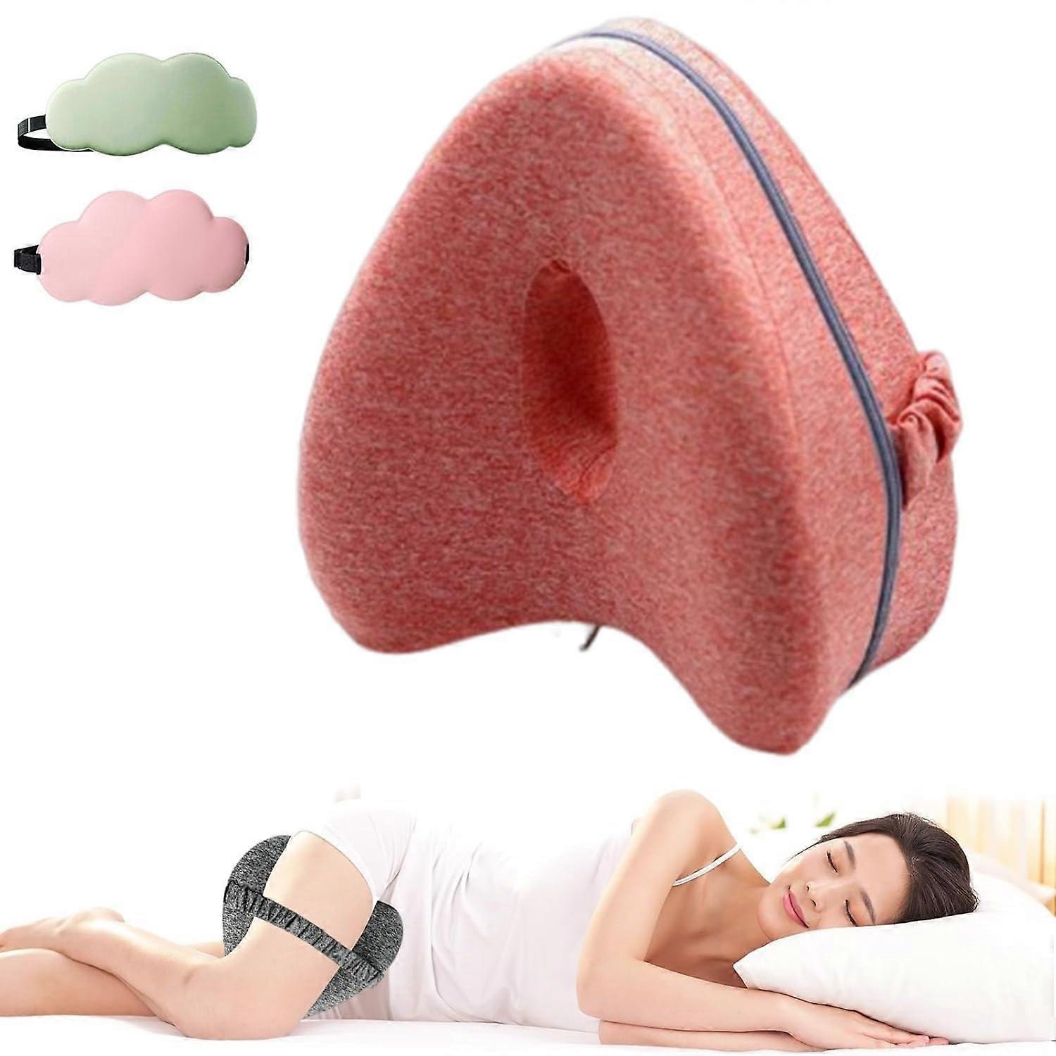 Revoget Side Sleeper Alignment Pillow with Strap, Orthopedic Alignment Pillow, Relieves Hip Pain  Sciatica (Pink)