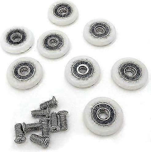 8-Pack Shower Door Roller Wheels Replacement with Runner Pulleys for Smooth Sliding Glass Door - Durable & Quiet Rollers
