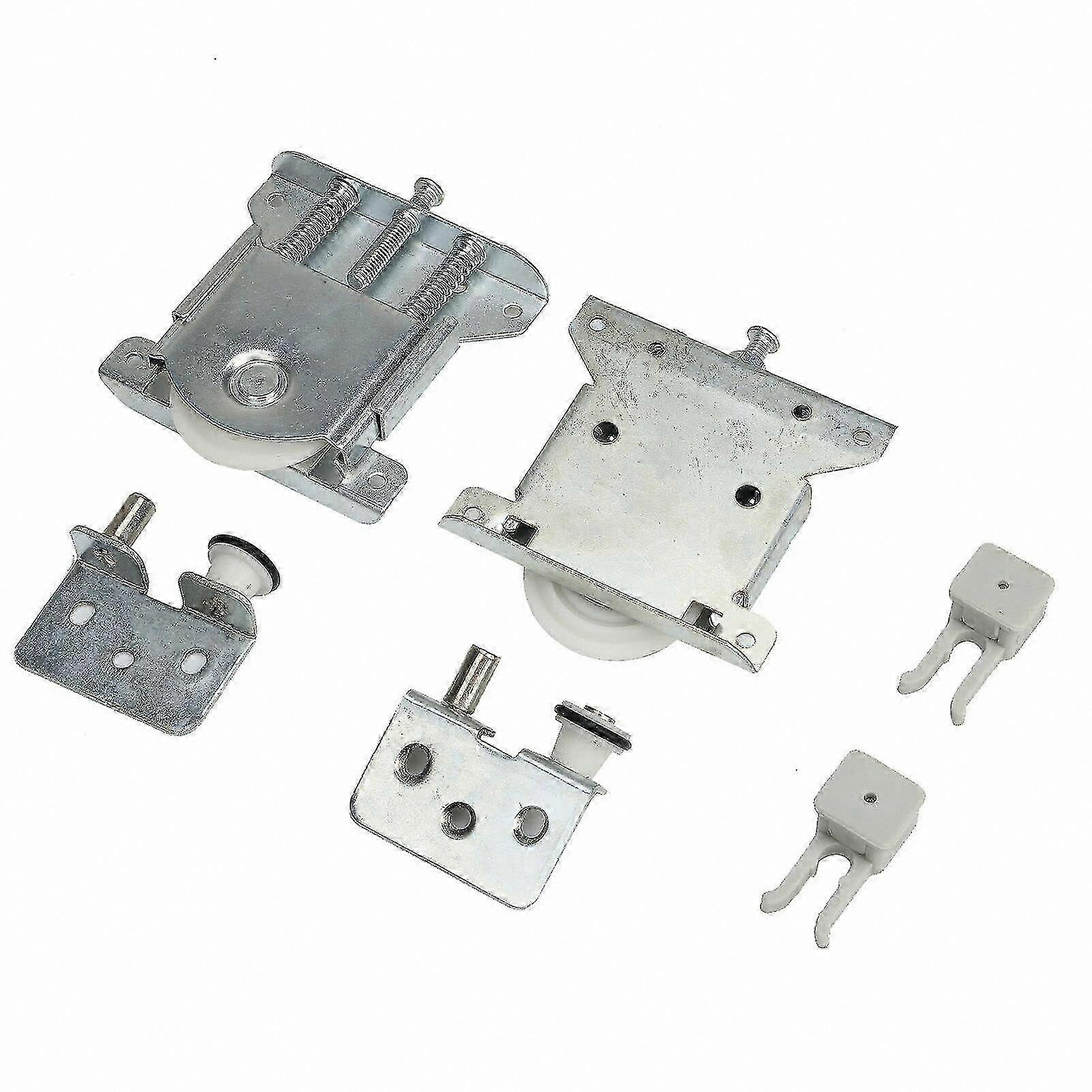 Sliding Closet Door Rollers, 2 Pack Wardrobe Door Wheels and Runners Guides for Smooth Operation