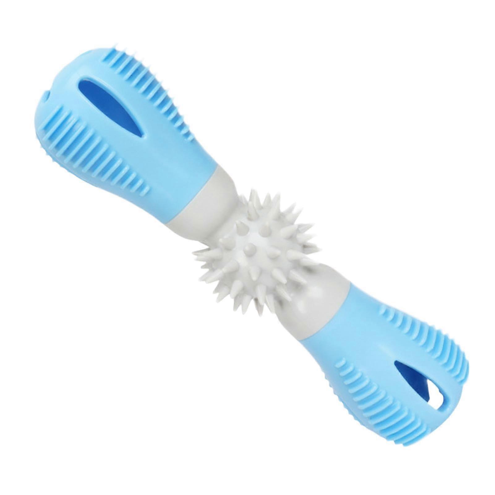 Teeth Cleaning Toys for Dogs, Toothbrush Toy, Dumbbell Chew Toy, Interactive Bite and Brush Dog Toy, Durable Puppy Chew Toy Blue