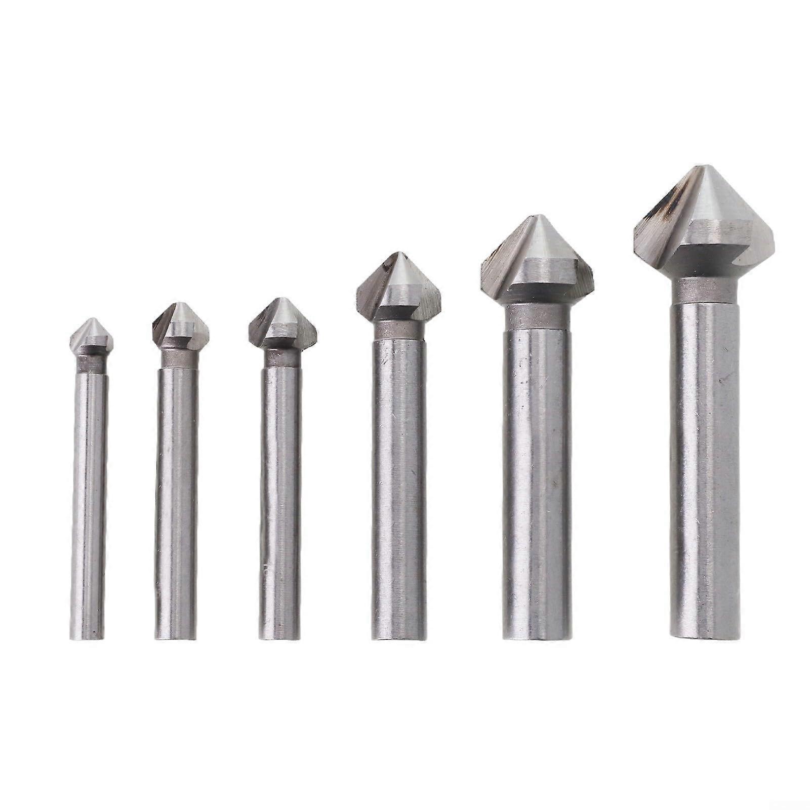 Kegelsenker-Bit-Set HSS Countersink Drill Bits, 3-Flute, 6.3-20.5 mm, 90 Degree, DIN335C, For Wood and Metal, 6 Pieces