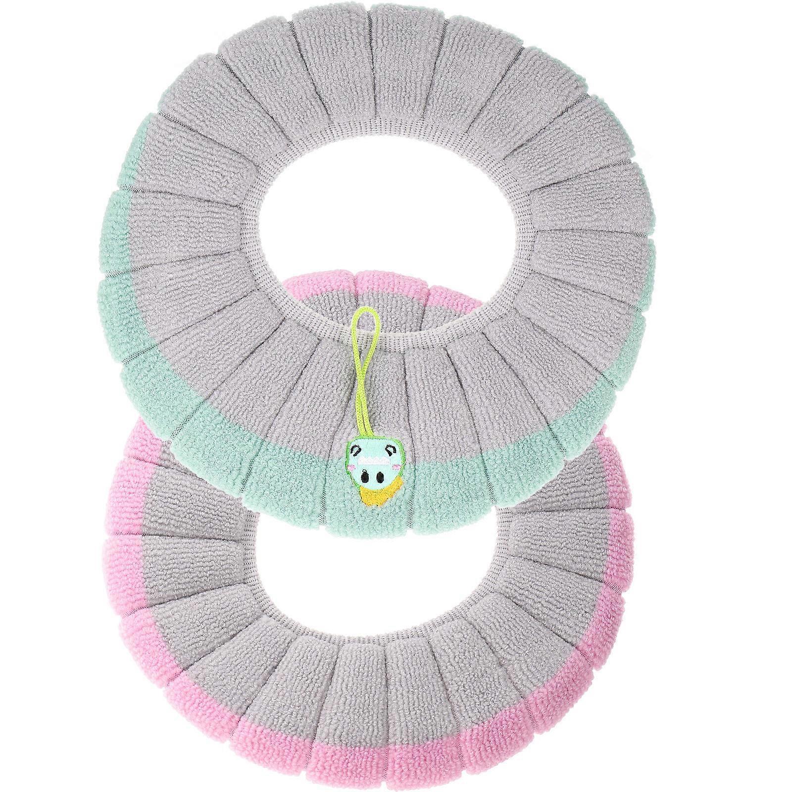 Reusable Toilet Cushion Thickened Toilet Seat Mat for Home Toilet Seat Assorted Color with Washable Feature 2Pcs