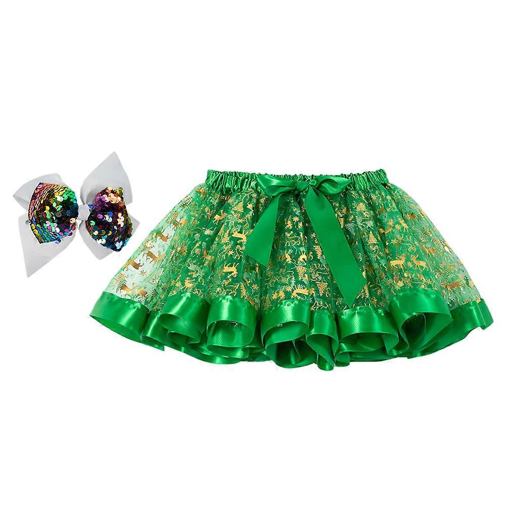 أطفال تنورة الأطفال فقاعة تنورة خضراء شبكة المواد مناسبة لأداء المسرح 1 مجموعة