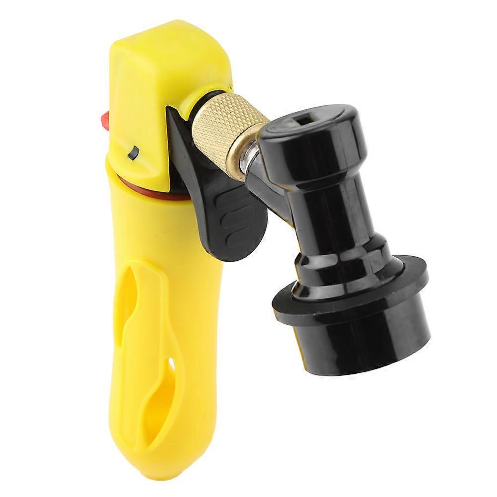 Portable Homebrew Keg Charger Handheld CO2 Injector Draft Beer Dispenser(Yellow)