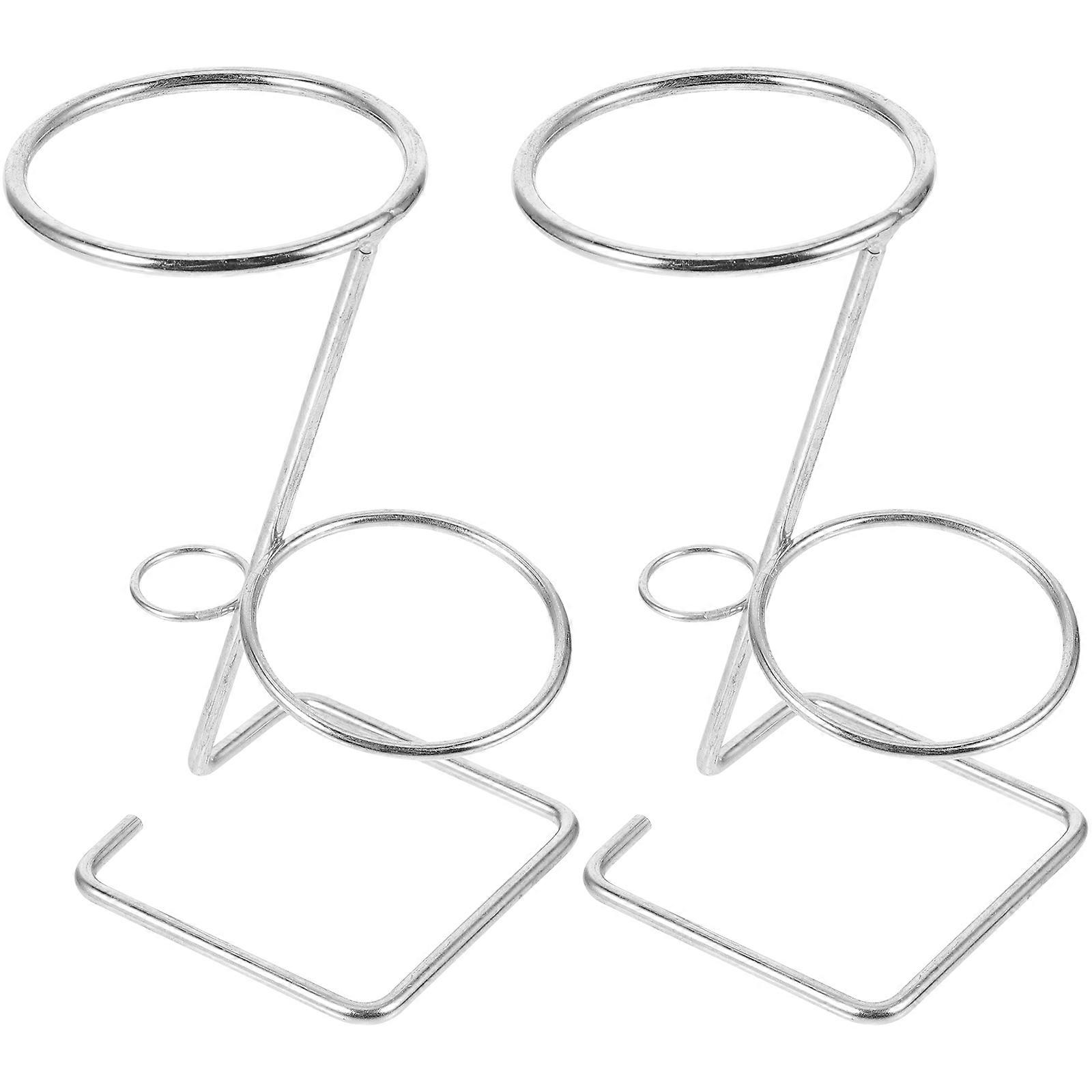 Stylish Silver Stainless Steel Display Rack for French Fries and Ice Cream 2 Pcs