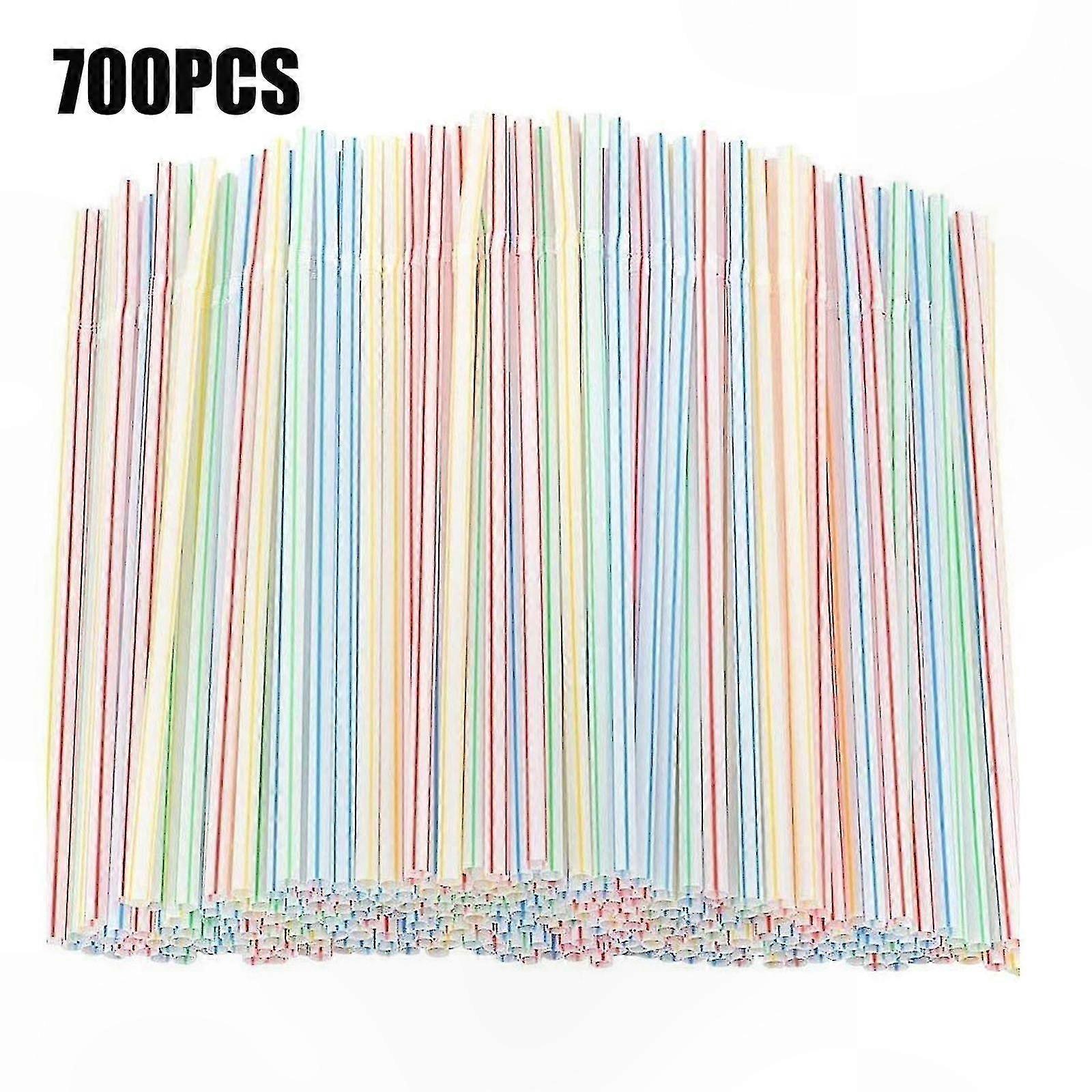 Colorful Flexible Straws Bulk 700 Count for Parties Bars Beverages