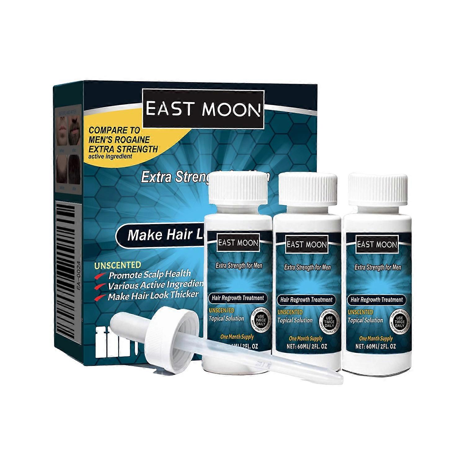 1-6x ορός ανάπτυξης τρίχας EAST MOON 3PCS για τους άνδρες αντι τριχόπτωση παχύτερη θρεπτική θεραπεία θυλάκων τρίχας