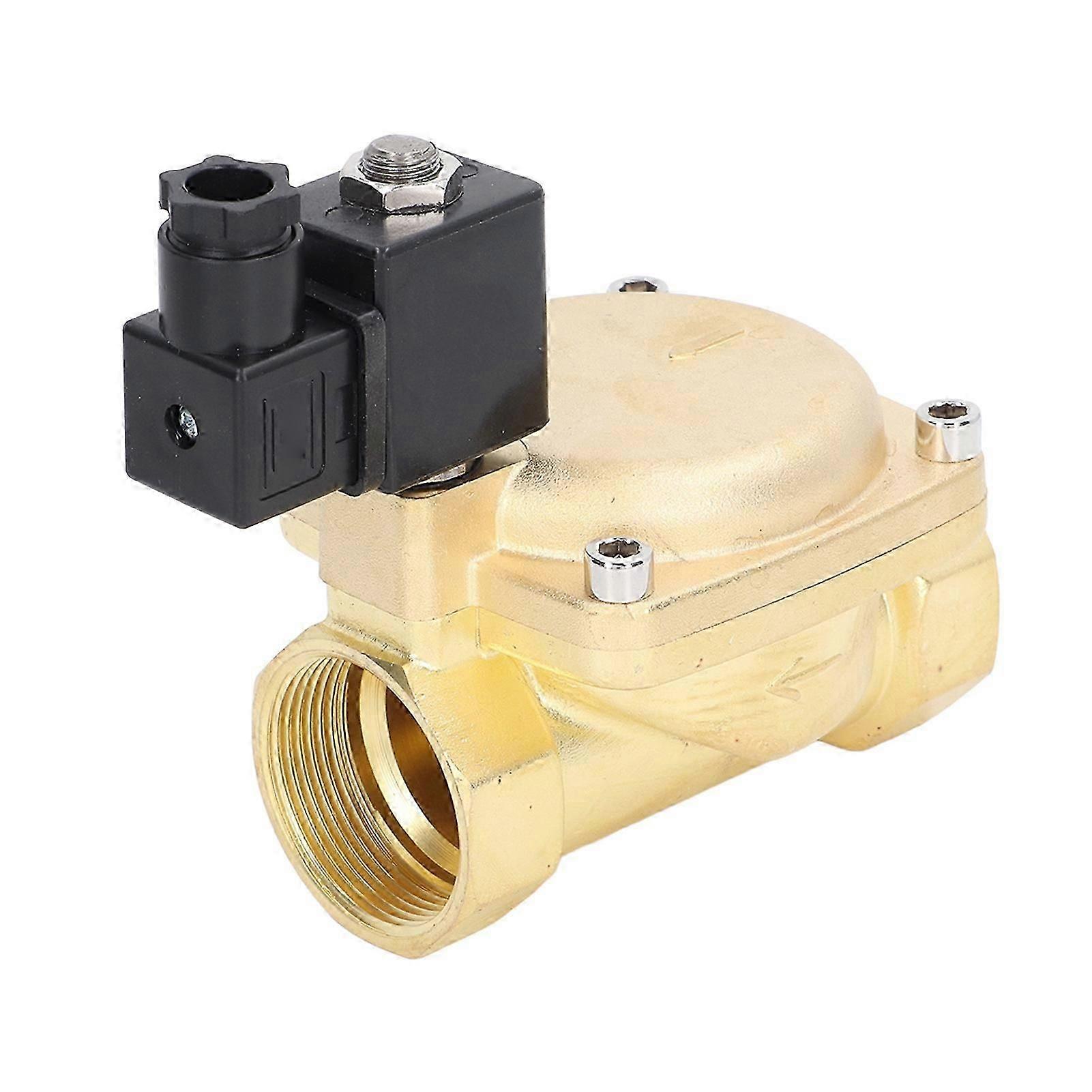 ソレノイドバルブ真鍮パイロット作動バルブノーマルクローズG1?1 / 4in 2ポジション2ウェイ水油AC110V