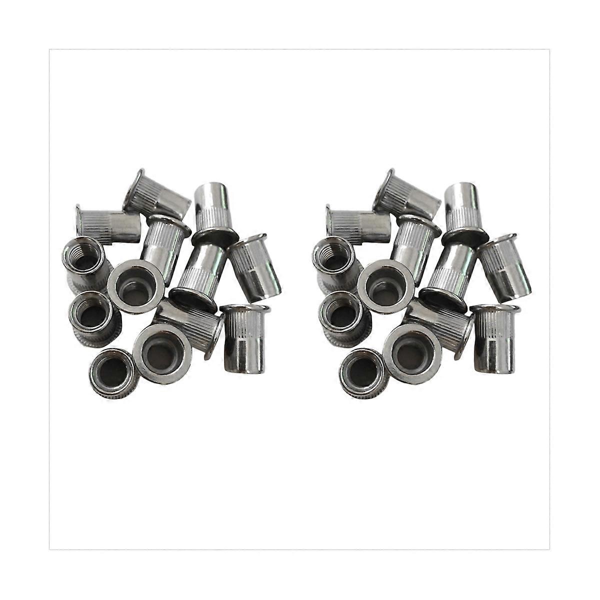 60Pcs M8 Rivet Nuts Stainless Steel Threaded Rivet Insert Nuts M8-1.25mm