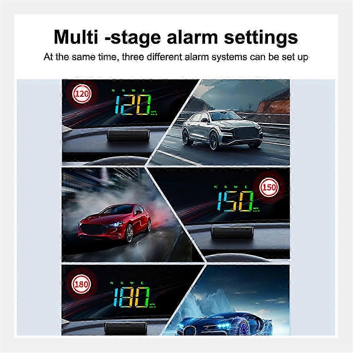 HUD GPS Beidou Dual Data Car Head-Up Display Meter Speed MPH