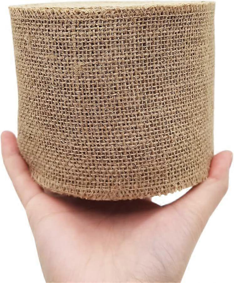 4" Natural Burlap Fabric Roll 10 Yards Jute Ribbon for Gift Wrapping Projects
