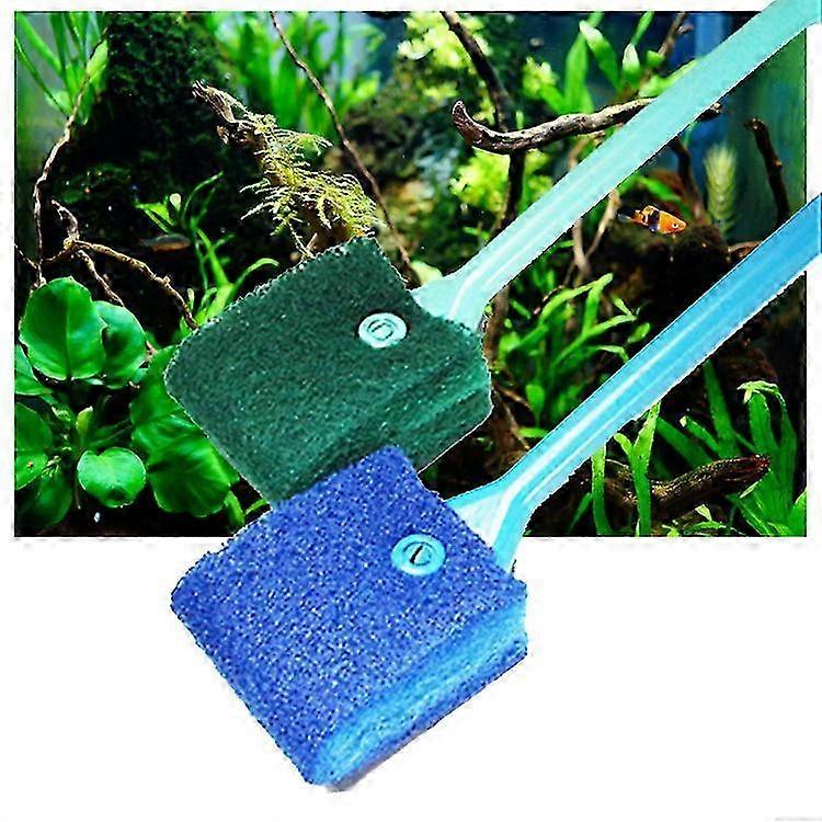 2PCS Aquarium Fish Tank Cleaning Sponge Brush, Reusable Double-side...