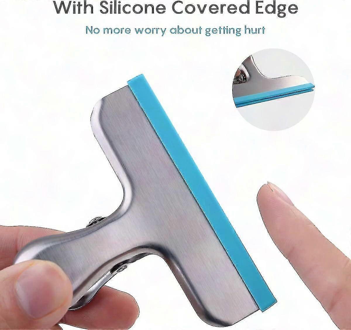 3 Pack Silicone Covered Chip Bag Clips - No Sharp Edges, Color Coded for Food Bags - Airtight Seal