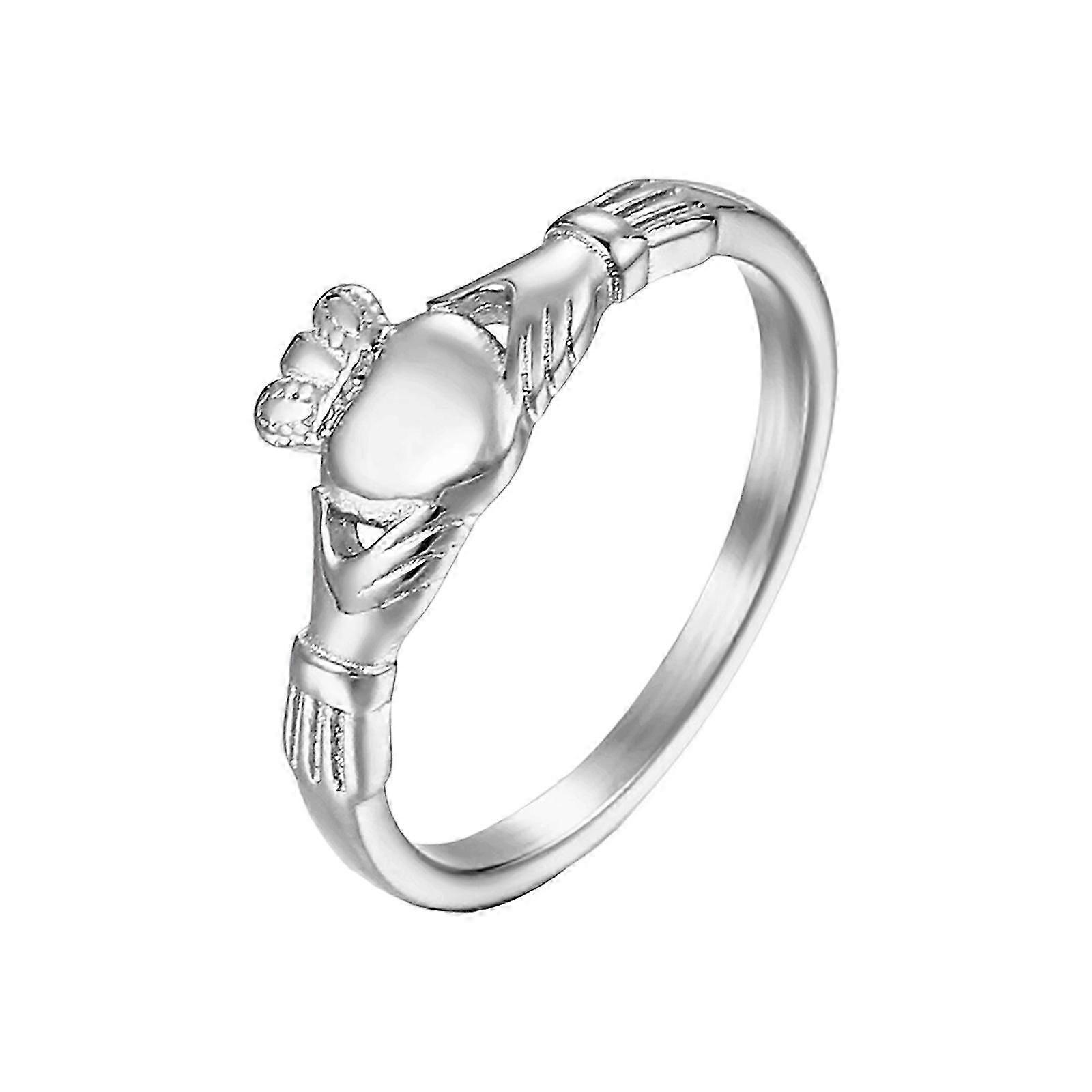 Men's Traditional Sturdy Steel Claddagh Wedding Rings