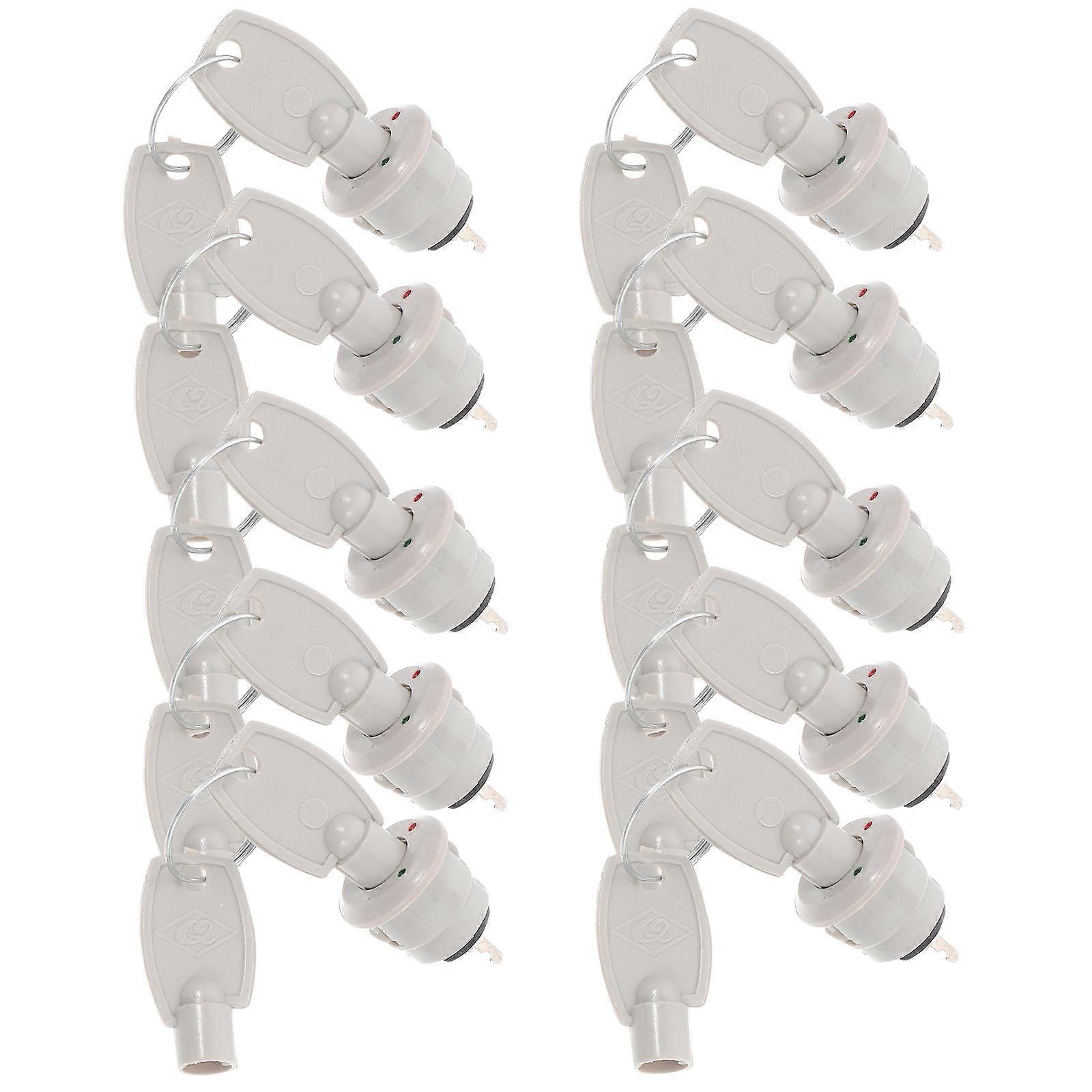 10 Sets Plastic Key Switch Lock for Fire Hydrant Industrial Push Lock Key Switch