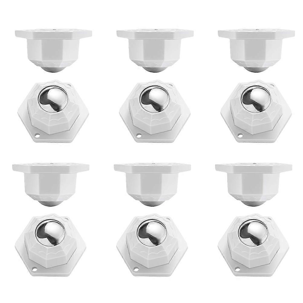 Hemoton 12 Pcs Small Appliance Rollers Adhesive Caster Wheels White Color