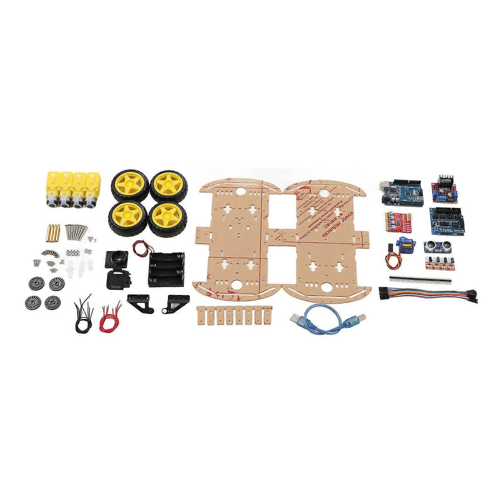 Smart 4WD Robot Car Chassis Kit PCB Tracking Motor DIY Platform