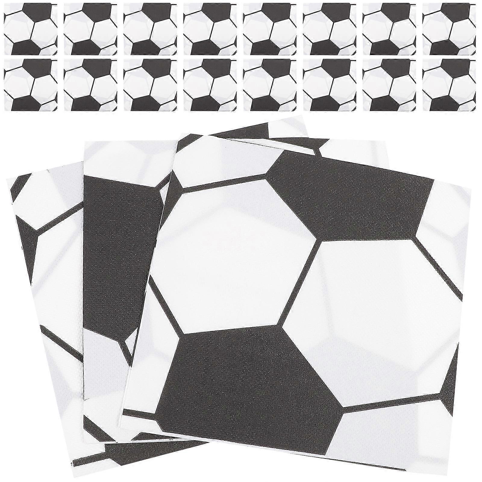 Birthday Party Napkins with Cartoon Soccer Pattern Design Made of Paper for Various Occasions 100Pcs