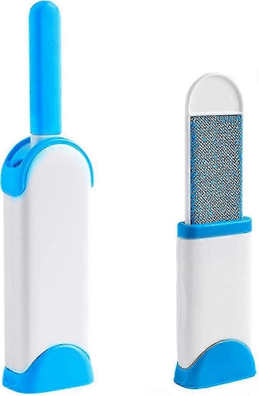2pcs Portable Lint Remover Brushes, Lint And Fur Remover Dog & Cat Hair Remover, Double-sided Brush With Self-cleaning Base Hair Cleaner Brush
