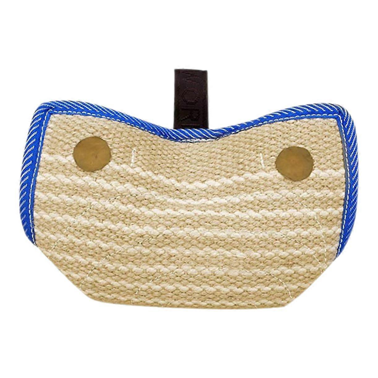 Dog Bite Training Pillow With Ergonomic Handles Jute Tug For Puppies And Small-Medium Dogs Interactive Training Aid