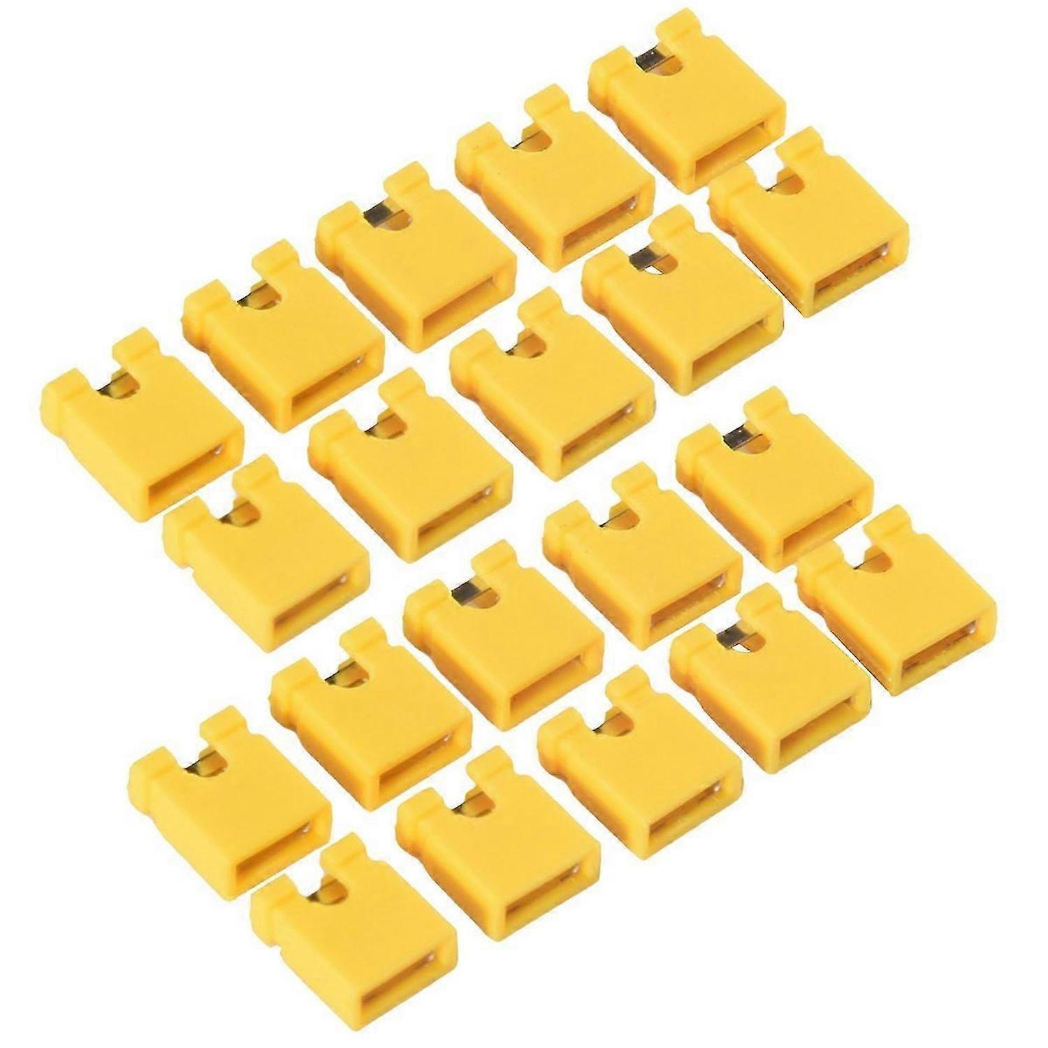 100Pcs 2.54MM Jumper Cap Open Type Shorting Cap Shorting Block,Yellow