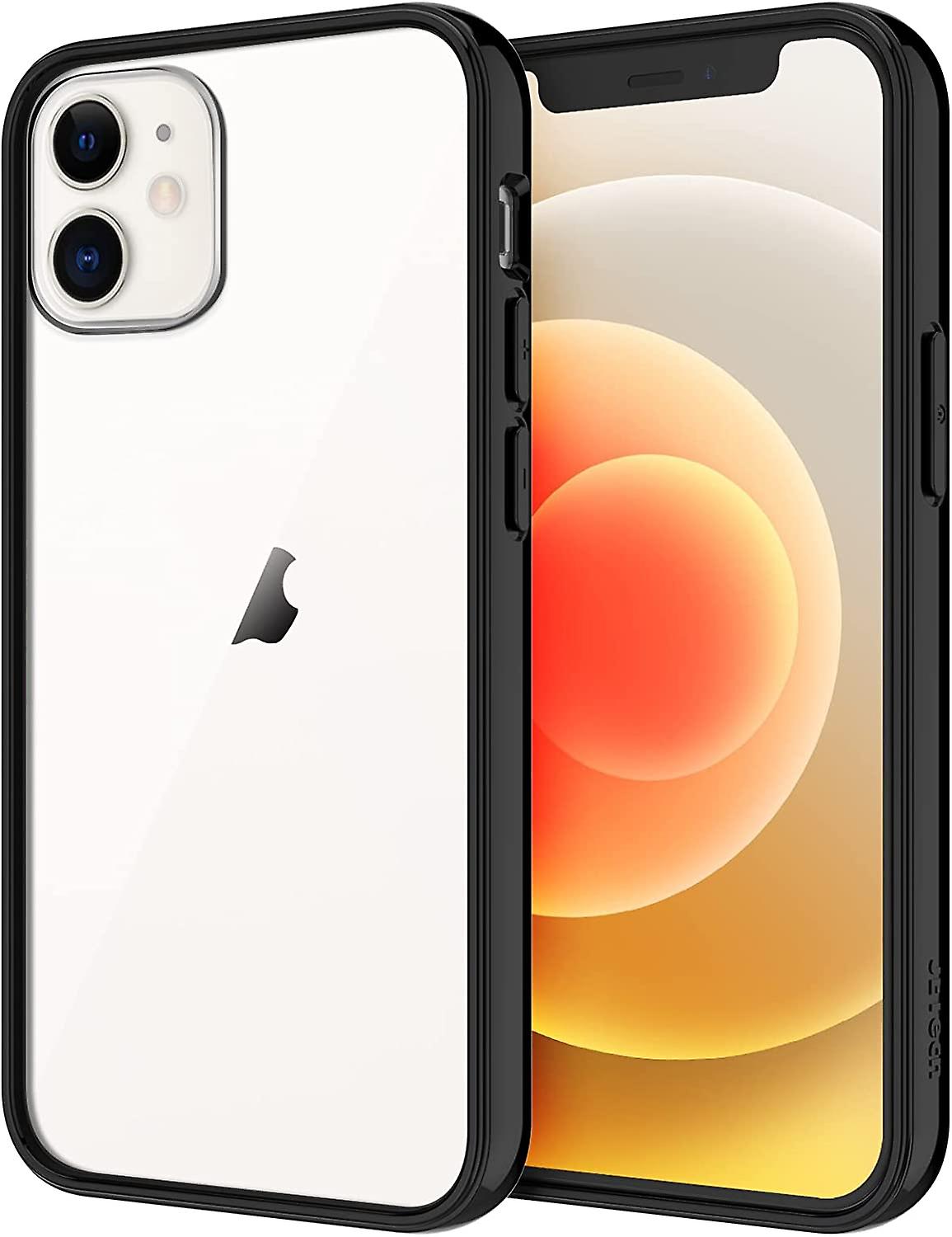 Case compatível com iphone 12 Mini 5.4 polegadas, Capa de para-choques à prova de choque, anti-arranhar clear back (preto)