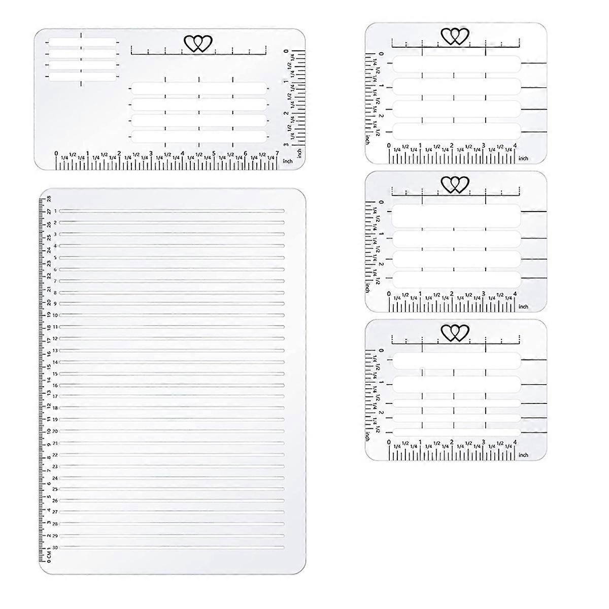 5 Pack Straight Line Stencil for Journaling and Envelope Addressing Guide Stencil Templates Set Spacing Line Ruler Guide