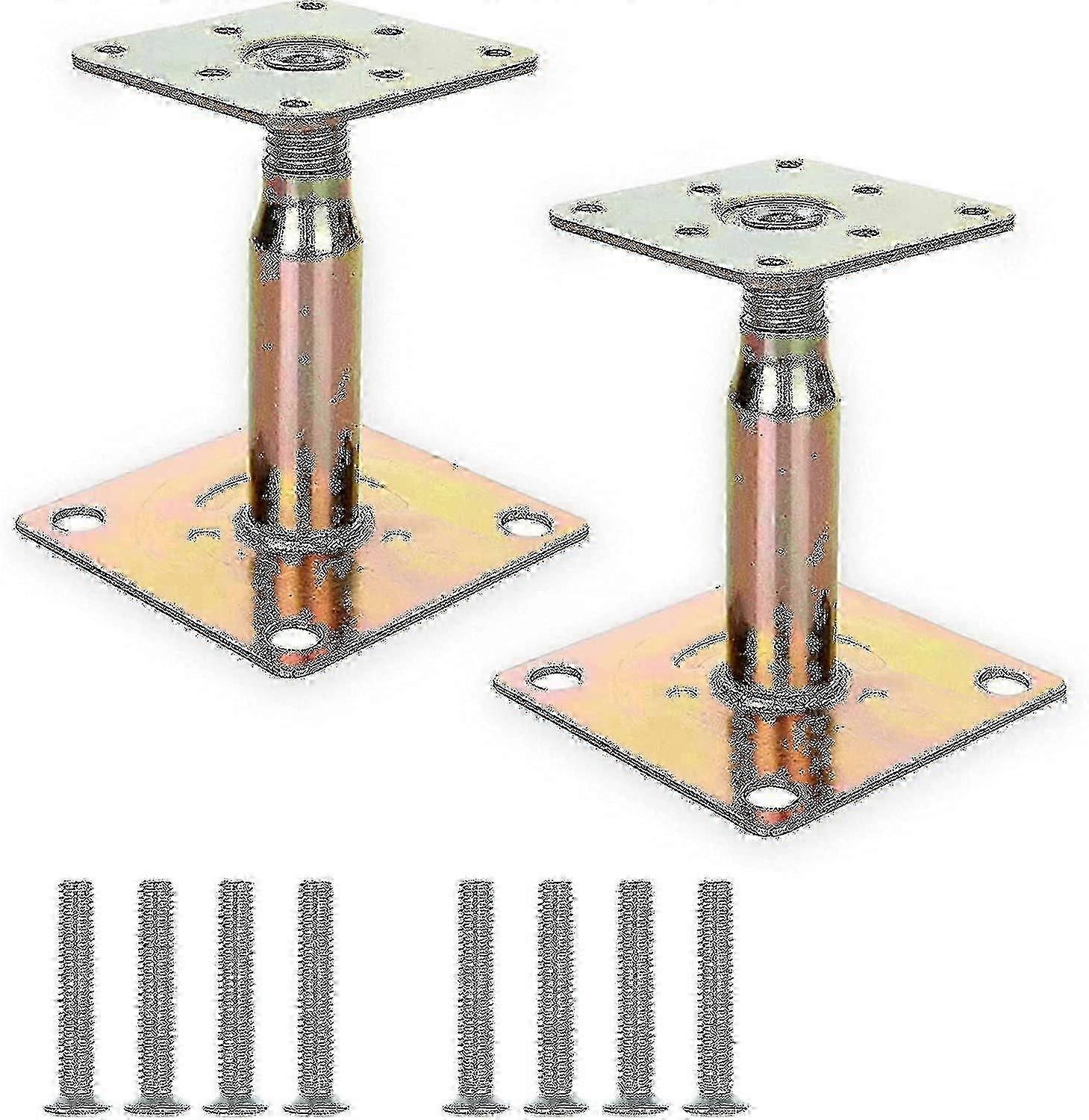 2pcs galvanize Adjustable 100-150mm Post Base Support Heavy Duty Elevated Roof Building